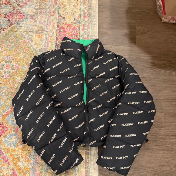 PLAYBOY Black Jacket with Green Interior - Picture 3 of 6